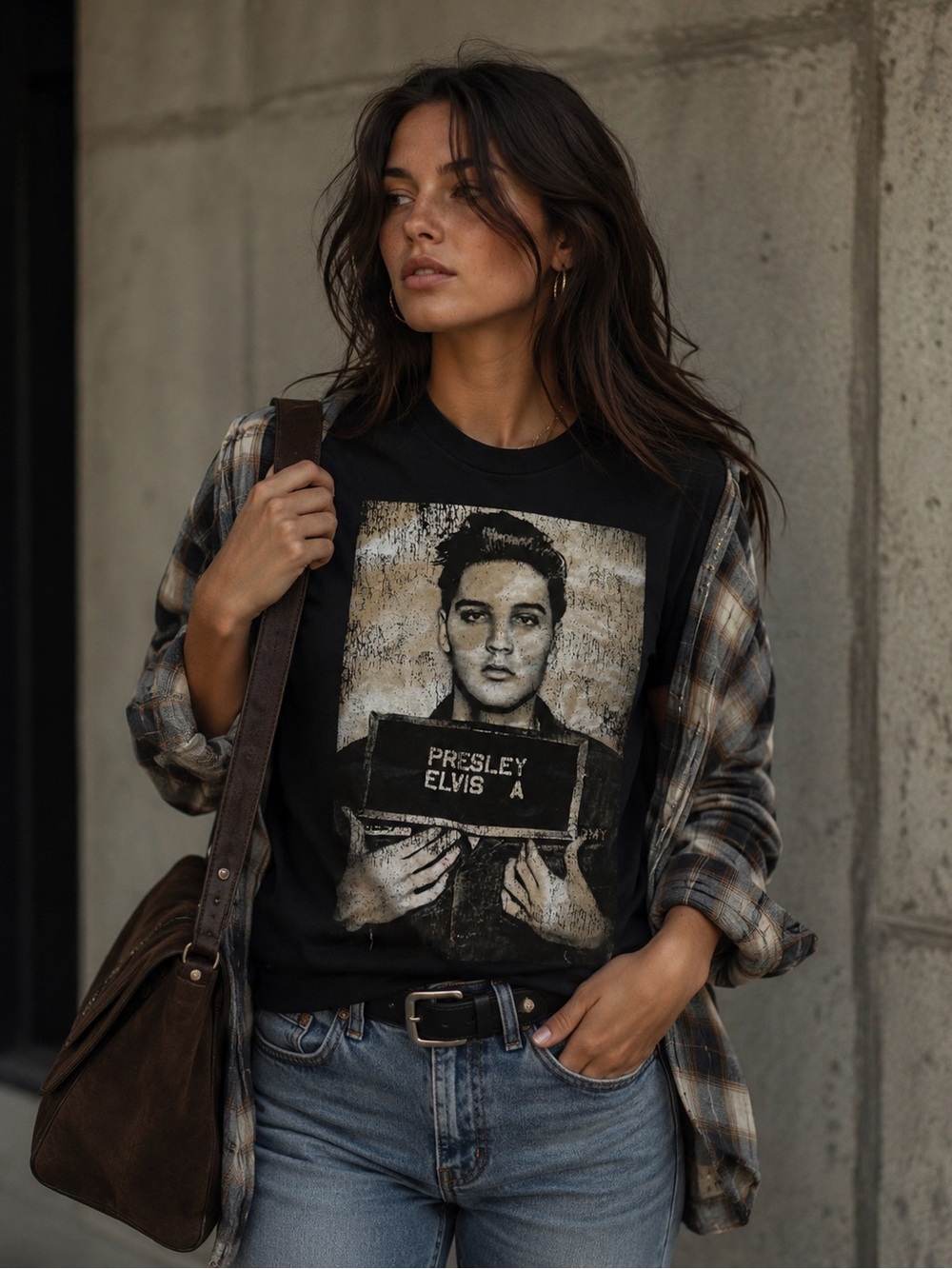Elvis Presley Mugshot Graphic Tee | Black Vintage Rock Band Shirt